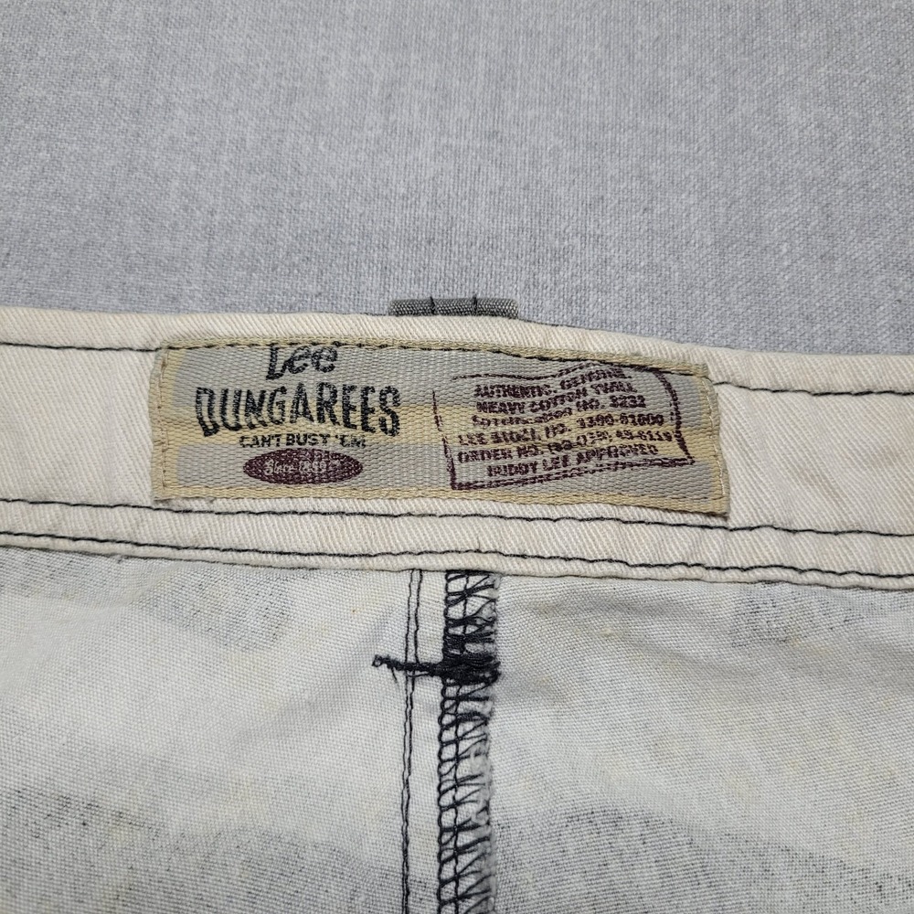 VTG Lee Dungarees Camo Cargo Shorts 36 Utility Military Y2K Heavy Cotton Twill - Picture 3 of 9
